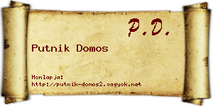 Putnik Domos névjegykártya